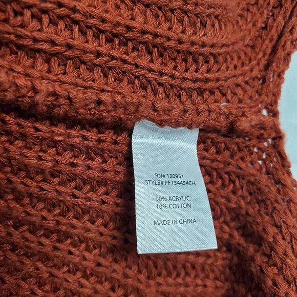 Cyrus C Collection Women’s Rust Open Front Knit Cardigan Small Criss Cross Back - Picture 7 of 8